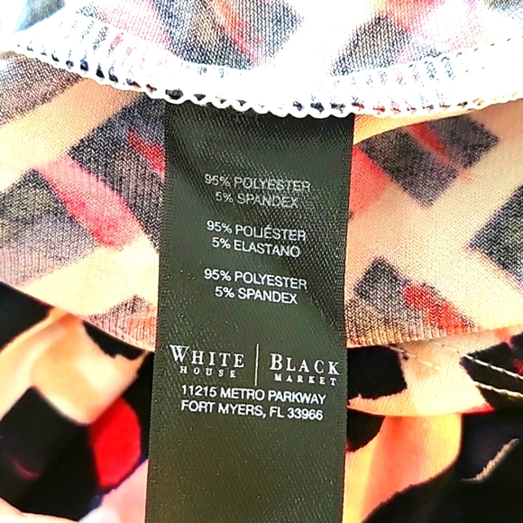 WHITE HOUSE BLACK MARKET TOP SZ XS MULTICOLOR GEOMETRIC SLEEVELESS LAYERED - Picture 5 of 8